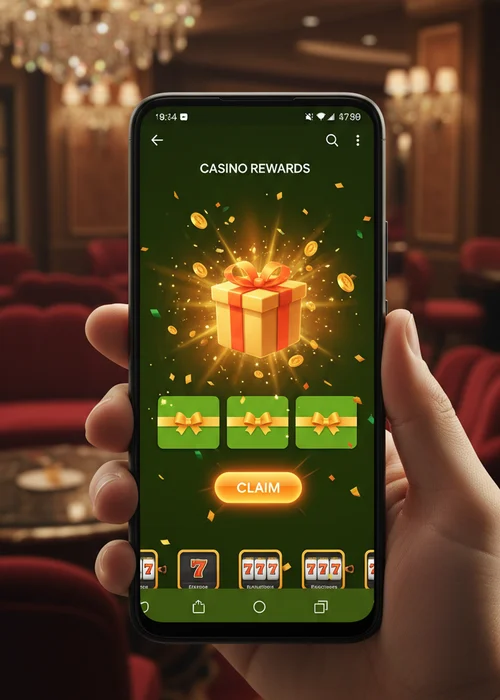Sweet Spin Casino mobile screen displaying the welcome bonus with 500 free spins and a generous match offer.