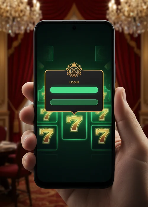 Visual representation of the Sweet Spin Casino login interface on a mobile device, showing secure access with 2FA options.